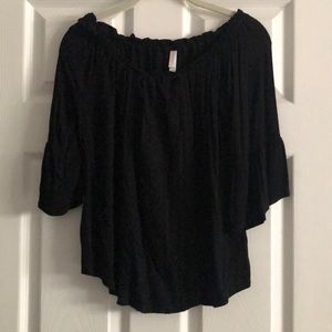 Black off the shoulder top